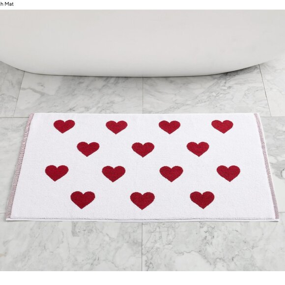 Pottery Barn Mini Hearts Bath Mat - Picture 1 of 7